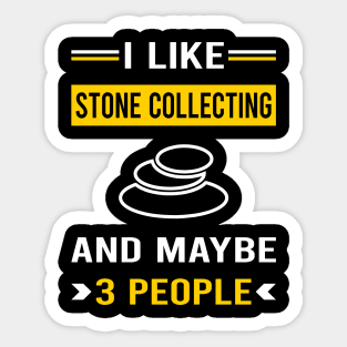 3 People Stone Collecting Stones Sticker